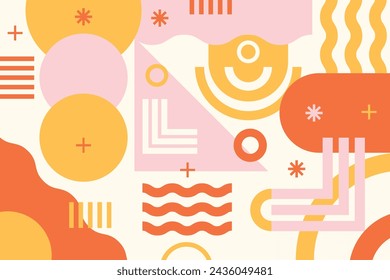 Elementos de diseño abstracto plano y fondo