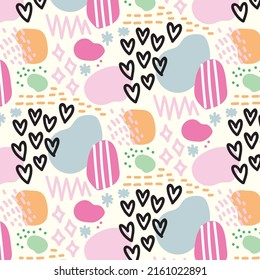 Flat Abstract Doodle Pattern Design