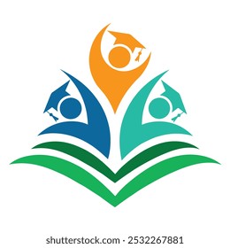 Flat Abstract Educational Logo Icon Vector for Learning and Community Projects.