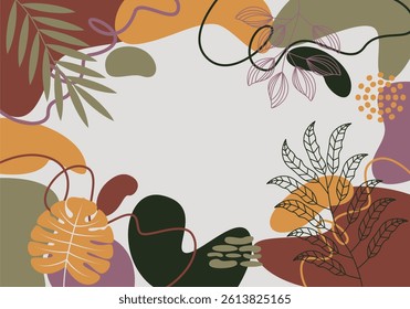 Flat Abstract Floral Botanical Design