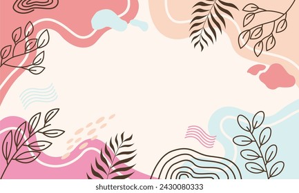 Flat abstract floral leaves background