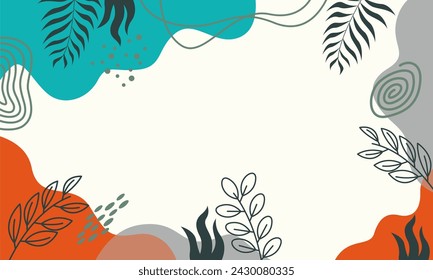 Flat abstract floral leaves background