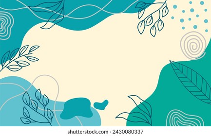 Flat abstract floral leaves background