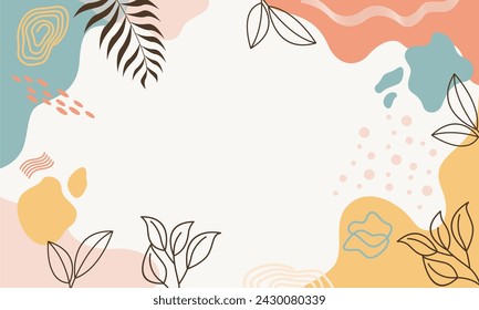 Flat abstract floral leaves background