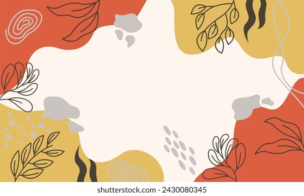 Flat abstract floral leaves background
