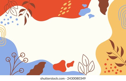 Fondo de hojas florales abstractas planas