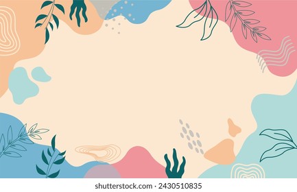 Flat abstract floral leaves background