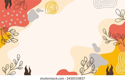 Fondo de hojas florales abstractas planas