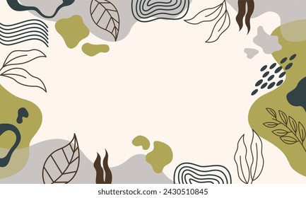 Flat abstract floral leaves background