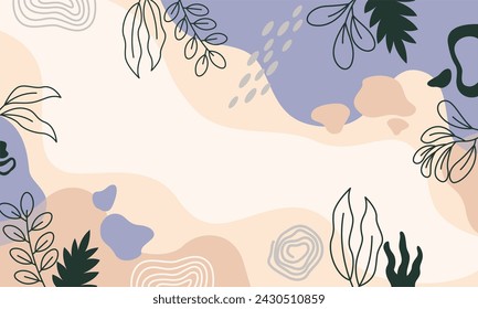 Flat abstract floral leaves background