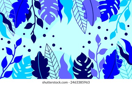 Fondo de hojas florales abstractas planas