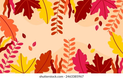 Flat abstract floral leaves background