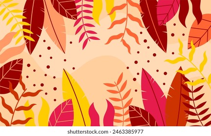Flat abstract floral leaves background