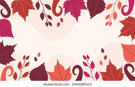 Fondo de hojas florales abstractas planas