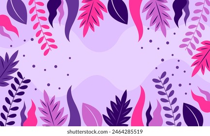 Flat abstract floral leaves background