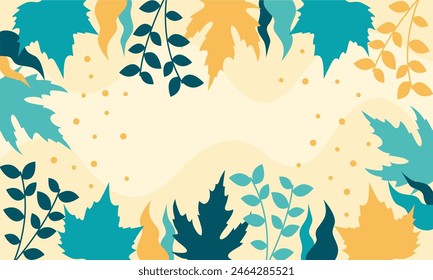 Fondo de hojas florales abstractas planas