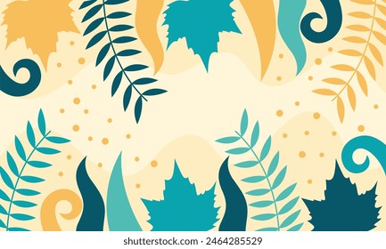 Flat abstract floral leaves background