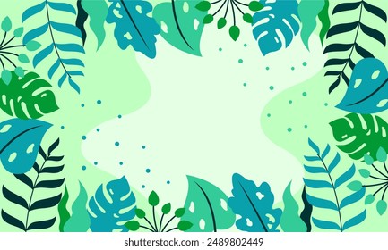 Fondo de hojas florales abstractas planas