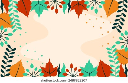 Flat abstract floral leaves background