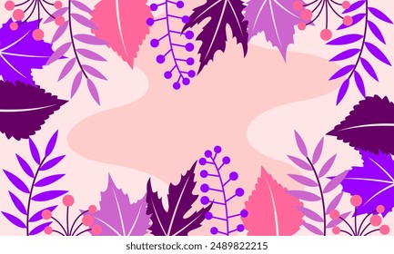 Fondo de hojas florales abstractas planas