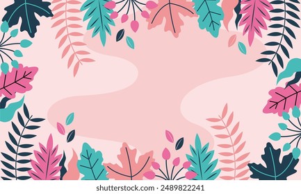 Flache abstrakte Blumenblätter Hintergrund
