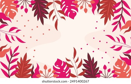 Fondo de hojas florales abstractas planas

