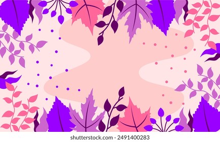 Flat abstract floral leaves background

