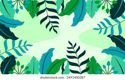 Flat abstract floral leaves background

