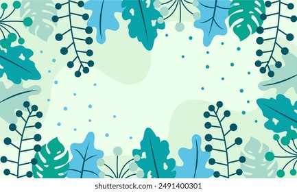 Flat abstract floral leaves background

