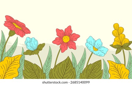 Plano abstrato floral folhas fundo
