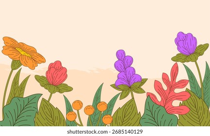 Plano abstrato floral folhas fundo