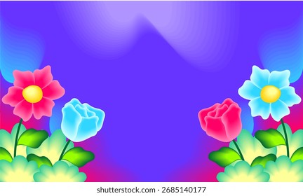 Flat abstract floral leaves background