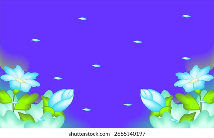 Flat abstract floral leaves background