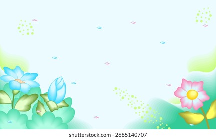 Fondo de hojas florales abstractas planas