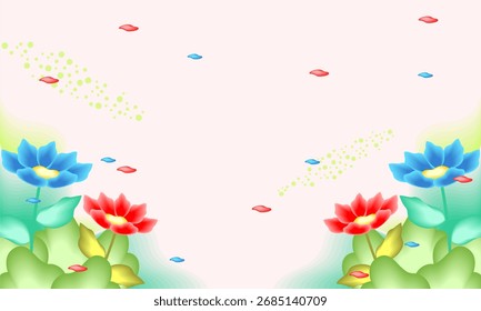 Fondo de hojas florales abstractas planas