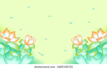 Flache abstrakte florale Blätter Hintergrund