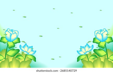 Fondo de hojas florales abstractas planas