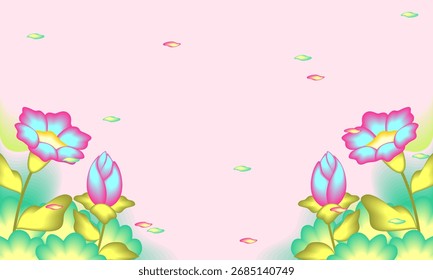 Fondo de hojas florales abstractas planas