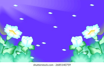 Flat abstract floral leaves background