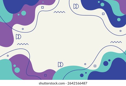 Flat abstract fluid shape vector background