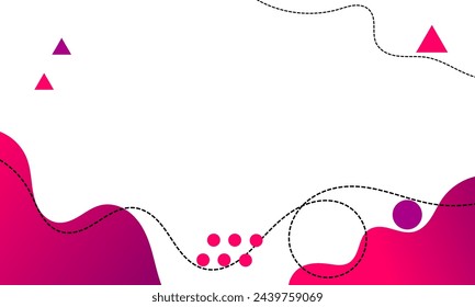 Flat abstract fluid shape wave background with line art. colorful poster design template vector.
