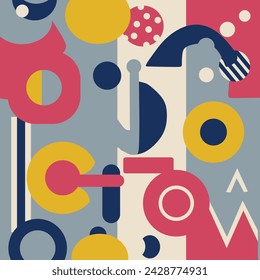 Flat abstract geometric background full of modern colors trendy backgrounds