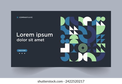 Flat Abstract Geometric Landing Page Web Design