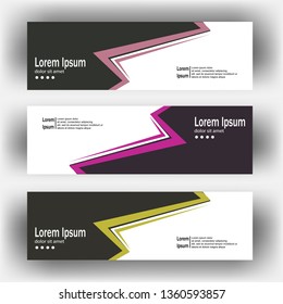 Flat abstract horizontal shape banner with minimal concept for Header footer Web Design Elements