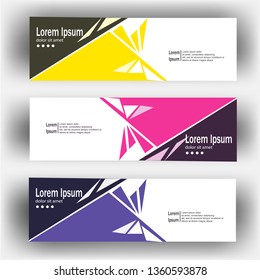 Flat abstract horizontal shape banner with minimal concept for Header footer Web Design Elements