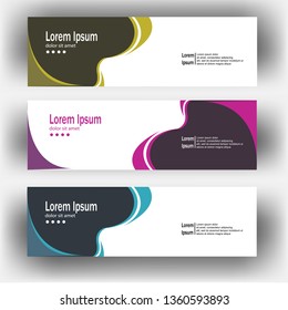 Flat abstract horizontal shape banner with minimal concept for Header footer Web Design Elements