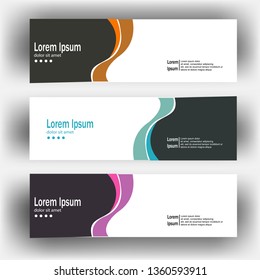 Flat abstract horizontal shape banner with minimal concept for Header footer Web Design Elements