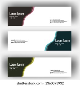 Flat abstract horizontal shape banner with minimal concept for Header footer Web Design Elements