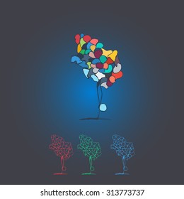 Flat Abstract Illustration, art vector