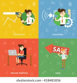 Flat abstract isolated vector banners. Business concept.